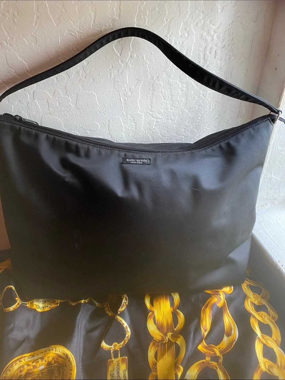 kate spade Black Nylon Hobo Shoulder Bag